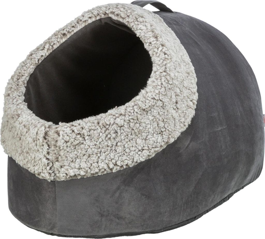 TRIXIE Höhle Calida mit wärmereflektierender Einlage - grau/weiß-schwarz - 50 × 30 × 35 cm