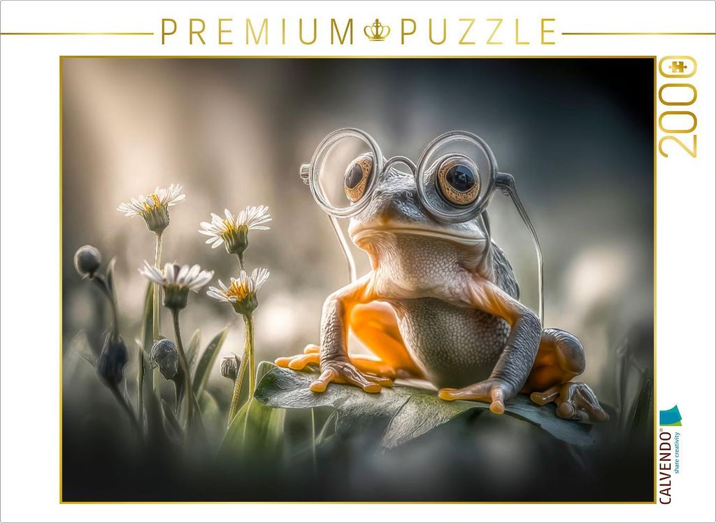CALVENDO Puzzle Ein Frosch | 2000 Teile Lege-Größe 90x67cm Foto-Puzzle für glückliche Stunden