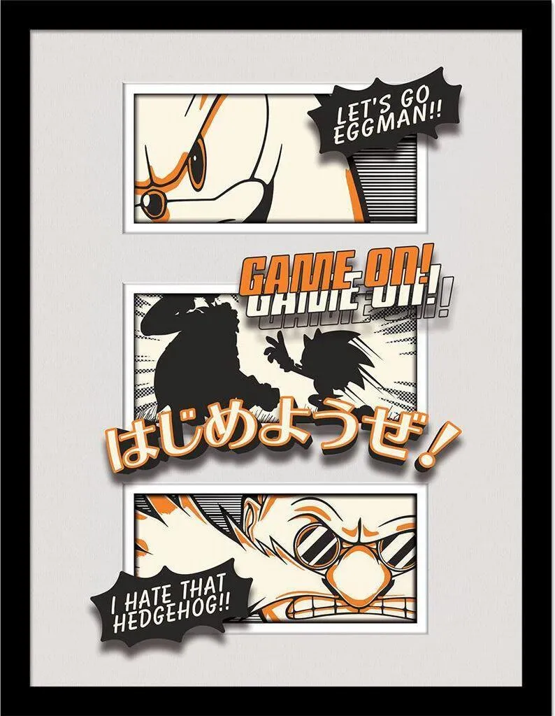 Poster Sonic Game On 40x30 Incorniciato - Offerta Limitata SEGA