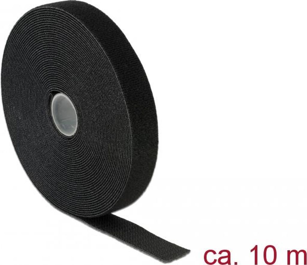 DELOCK Kabelbinder Klettverschluss 10.000x20mm 1x Rol schw.