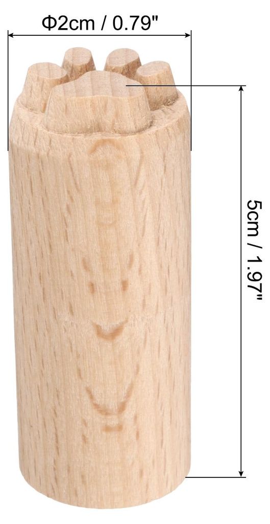 Holz Runder Lebensmittelstempel 0,8" Durchmesser 2" L?nge Holzblockdruckstempel Pfotenmuster fš¹r Kekse, Kuchen, Desserts