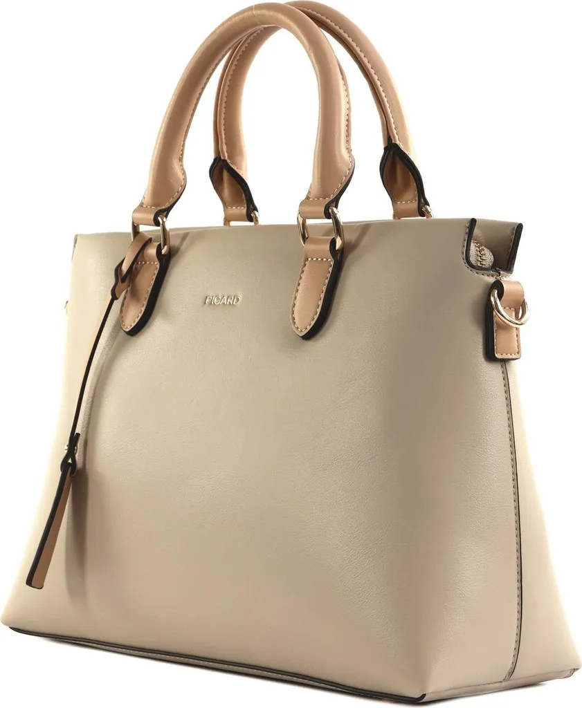Sac shopping Riviera Picard en cuir grainé beige - Design ergonomique - 2
