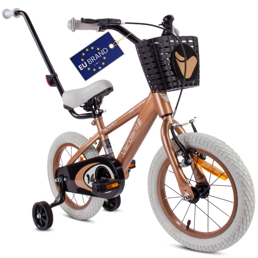 Sun Baby Verdant Rowan Kinderfahrrad Jungen Fahrrad Stützräder 12 14 16 Zoll ab 3-5 Jahre BMX Kinder Fahrrad (14 Zoll,cappuccino)