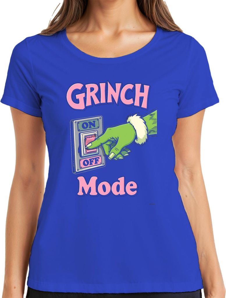 GRINCH Mode Weihnachtsmuffel Lustig Geschenk Weihnachten Humor Damen T-Shirt, Blau, XL