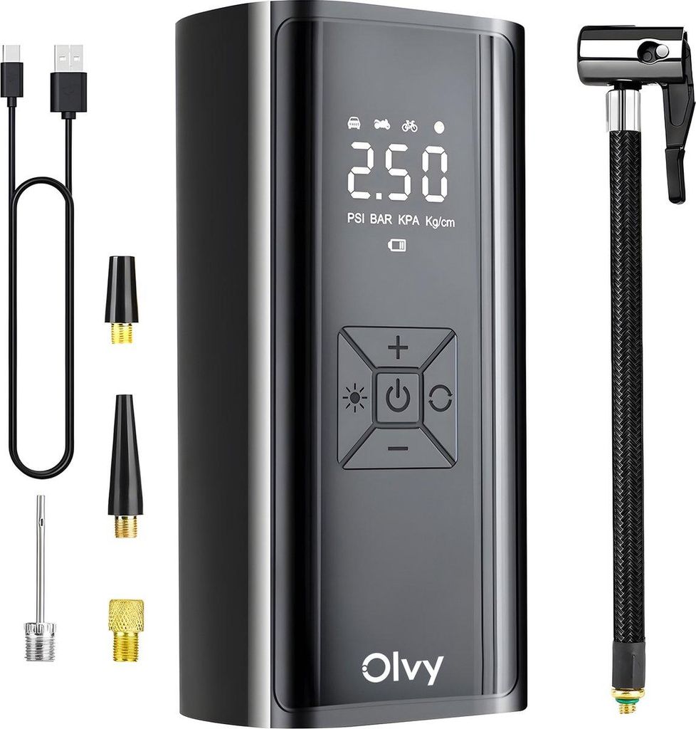 Kompresor powietrza Olvy 7000 mAh, mini pompka do opon, Zdjęcie produktu 