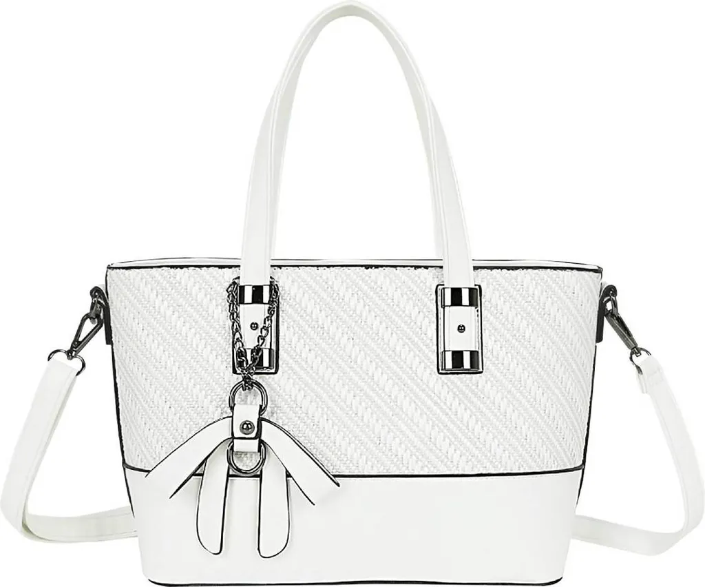 Gallantry Borsa Bianca con Frange e Tracolla - Shopper Donna Elegante