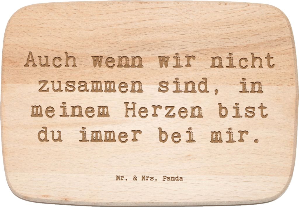 Mr. & Mrs. Panda Frühstücksbrett Spruch Trennung von den Eltern - Transparent - Geschenk, Nähe trotz Distanz, Frühstücksbrettchen, positive En...