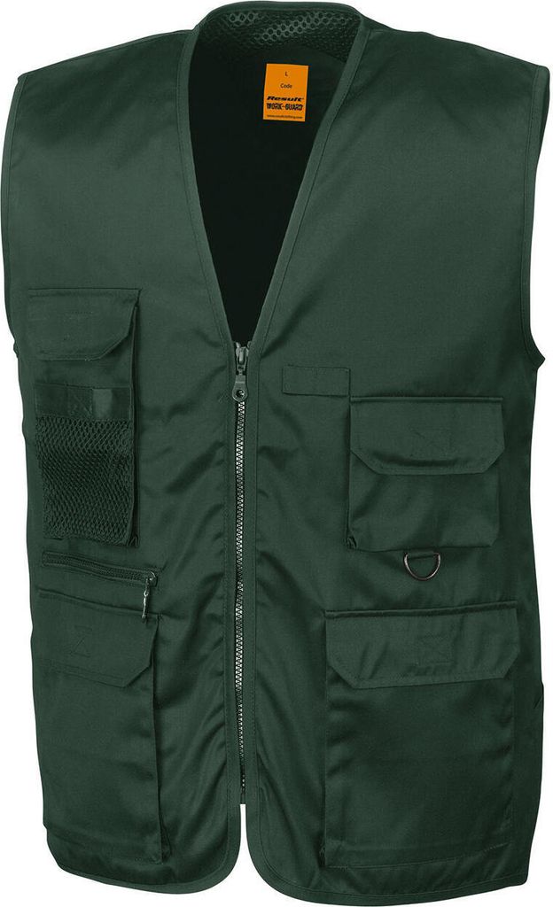 Result WORK-GUARD R45X | Herren Arbeitsweste Safari Vest - Farbe: Lichen Green - Größe: XXL