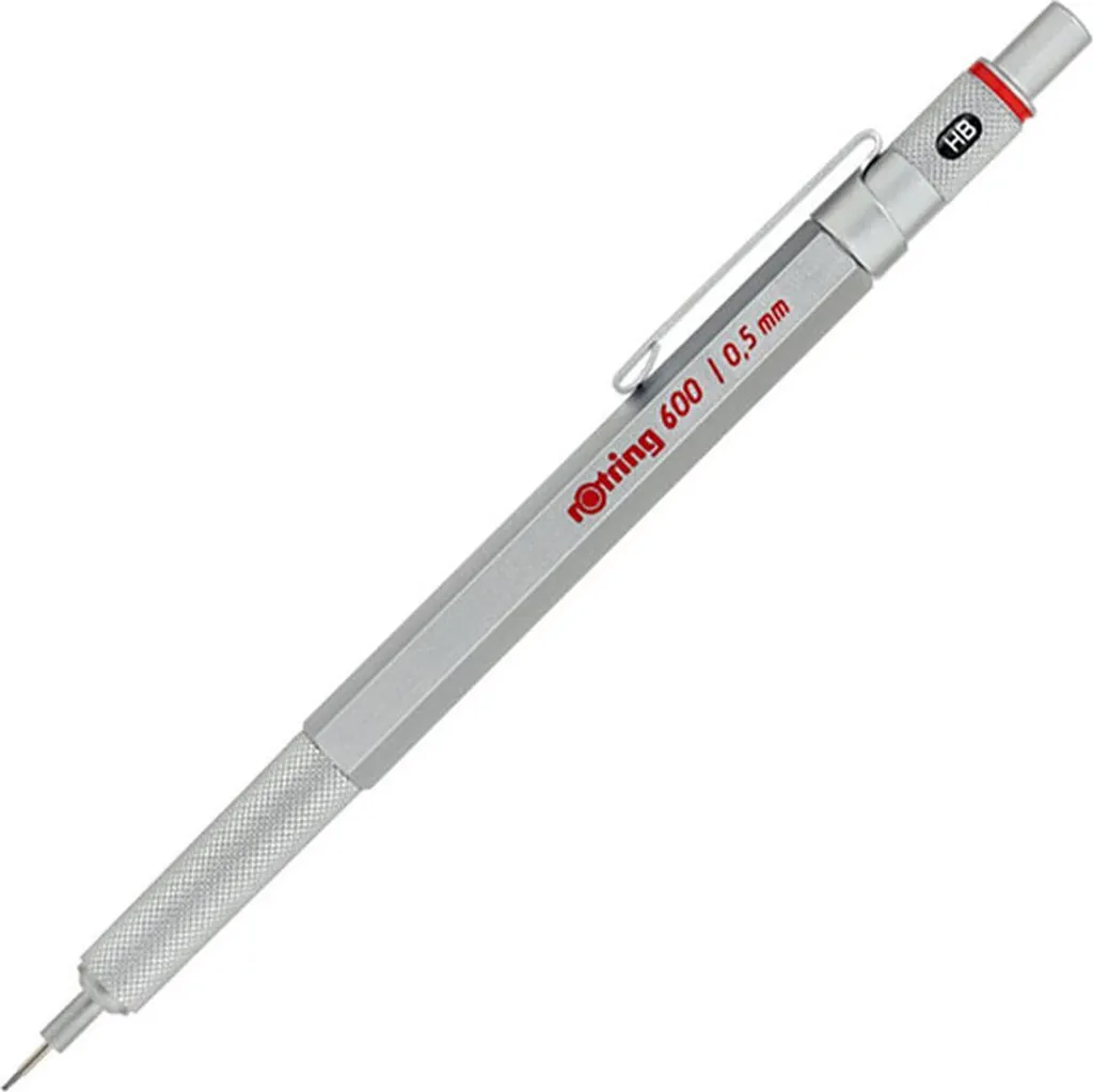 Porte-mine rOtring 600 Argent 0.5 mm : Finie la casse de mine fine