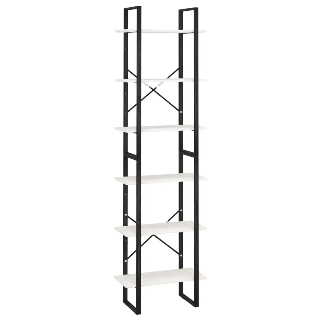 Scaffale bianco 60x30x210 cm in legno massiccio di pino - 1