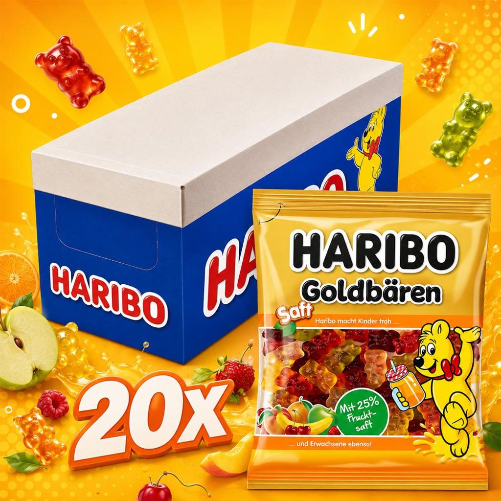 Haribo Orsetti d'oro succo 20 x 160 g confezione risparmio Immagine del prodotto 
