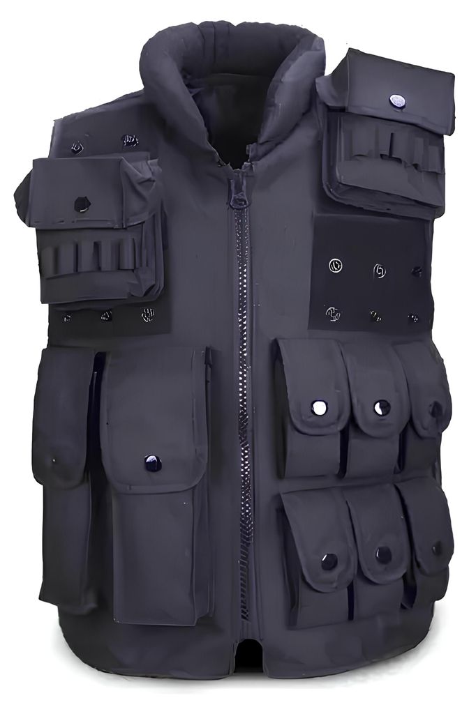 Taktická vojenská ochranná vesta čierna polícia SWAT veľ. L Obrázok produktu 