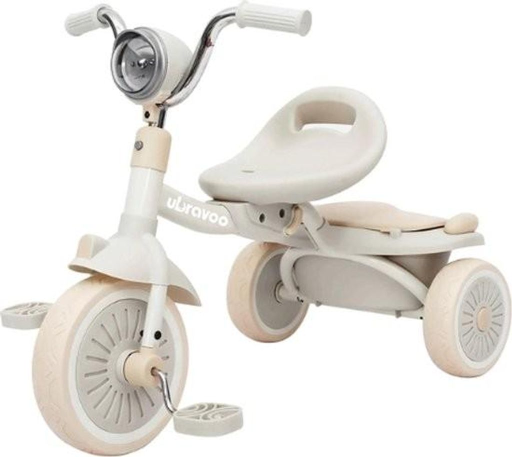 Dreirad - Kinderfahrrad - Fahrrad - Dreirad Kleinkind - Weiß/Beige - Faltbar - Dreirad Laufrad
