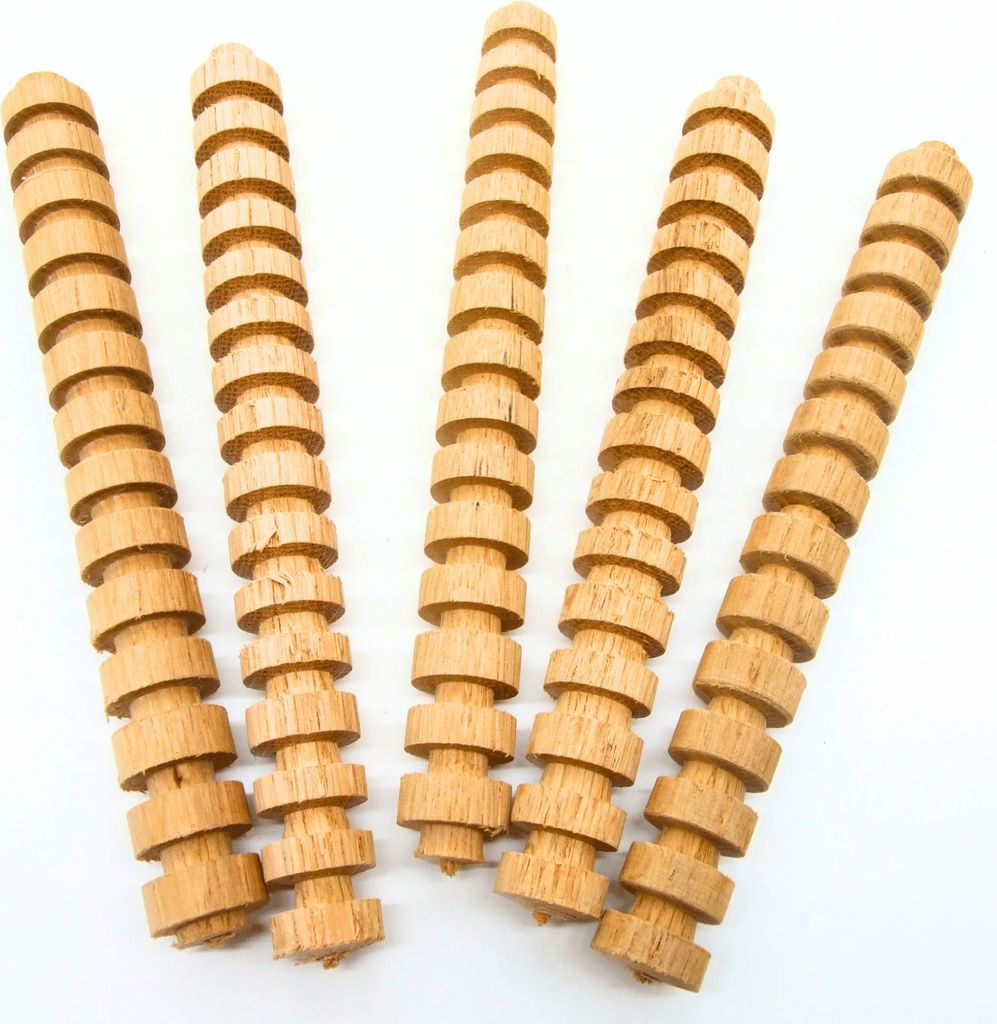 5 x Spirale aus Eichenfässern - Ungetoastet - Whiskey Bourbon US, Holzspiralen, Eichen Infusion Flasche Spiral