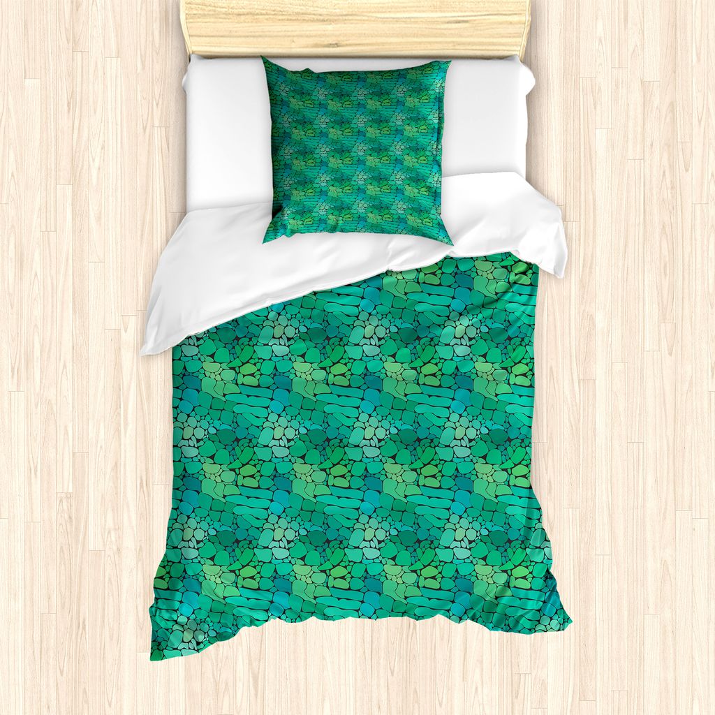 ABAKUHAUS Alligator Bettbezug Set für Einzelbetten, Exotische Krokodil-Haut, Milbensicher Allergiker geeignet mit Kissenbezug, 135 cm x 200 cm - 8...