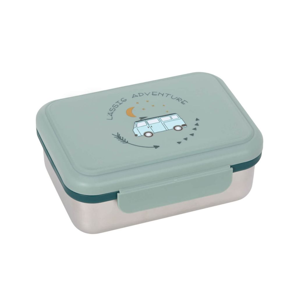 LÄSSIG Kinder Brotdose Edelstahl Lunchbox Frühstücksbox Produktbild 