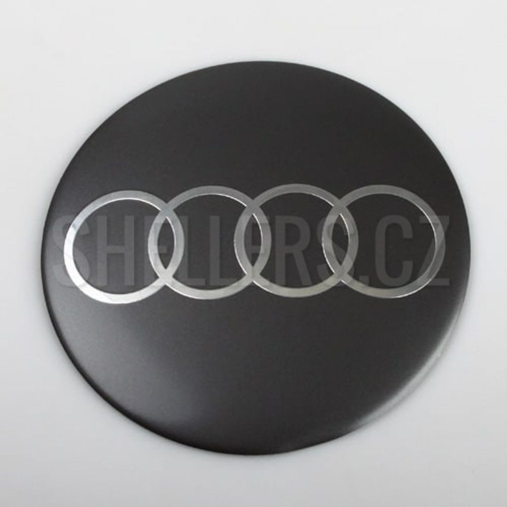 Středový samolepicí emblem průměr 105mm logo Audi, šedé Obrázek produktu 