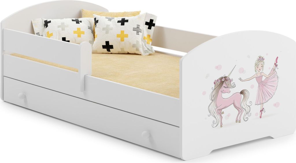 Łożko dziecięce LUK z szufladą i barierką 160x80 Zdjęcie produktu 
