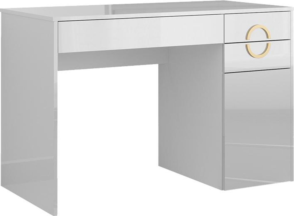 Biurko Vicco Adela Biały wysoki połysk 115 x 55 cm z 3 Zdjęcie produktu 