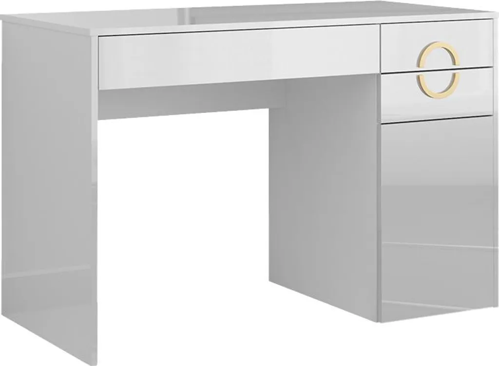 Petit Bureau Blanc 115x55cm Vicco Adela 3 Tiroirs - Gain de Place et Design