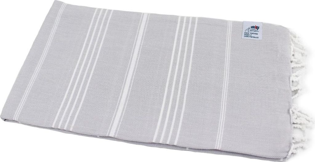 Hamamtuch 100x180 cm grau für Sauna und Wellness "Sultan" Produktbild 
