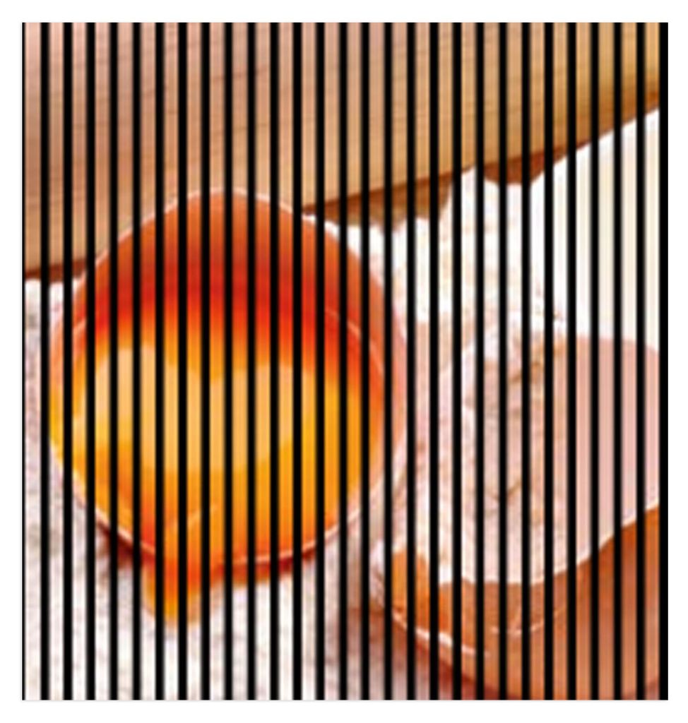 Akustikpaneele mit Digitaldruck Backen01 19 x 1133 x 1195 mm Ei Nudelholz Mehl MDF PET-Fasern Wandpaneele Beige Weiß Orange 2 Einzelplatten