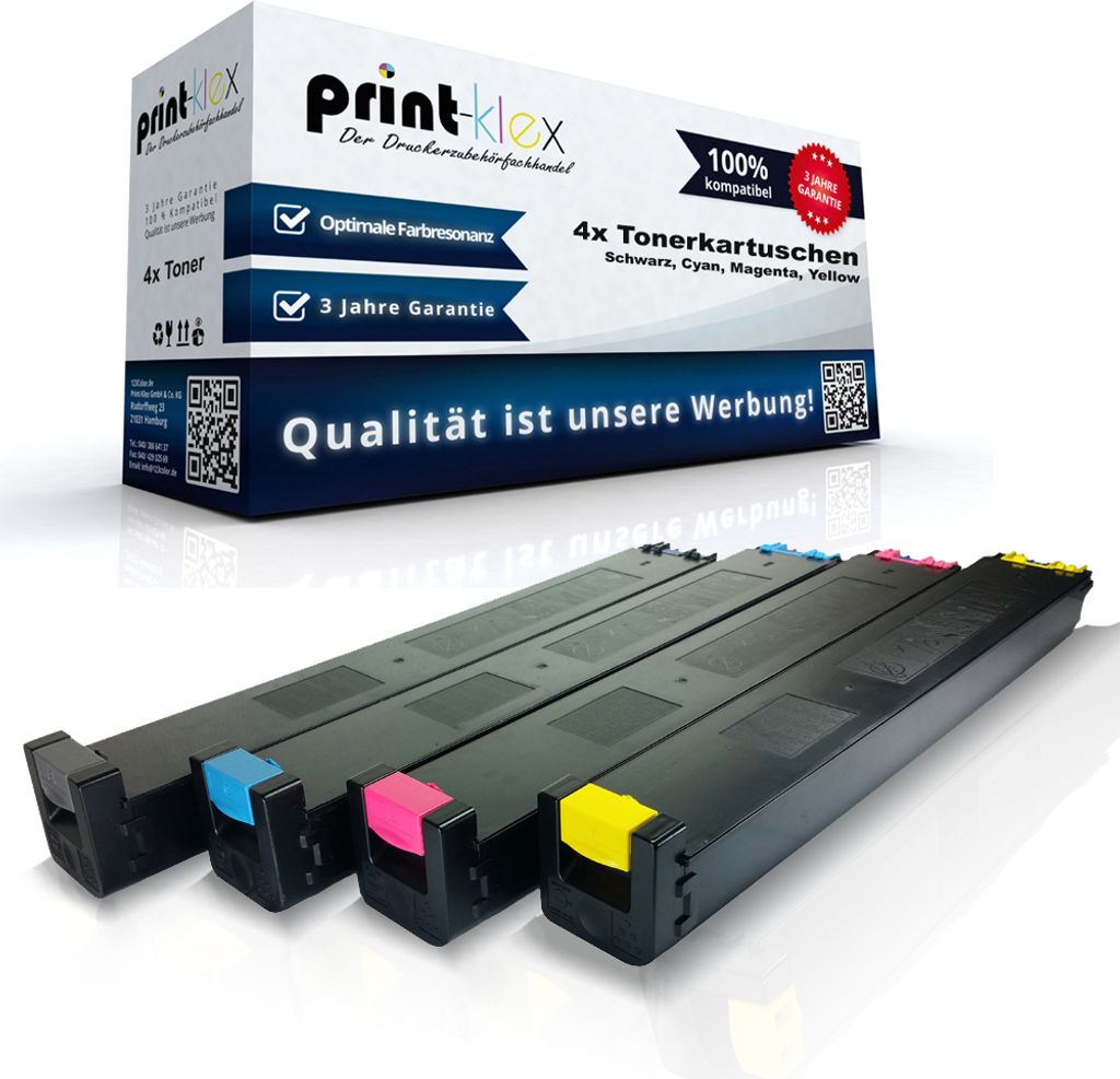 4x kompatible Tonerkartuschen für Sharp MX 2300 MX 2300 N MX 2700 MX 2700 N MX23 GTBA MX27 GTCA MX27 GTMA MX27 GTYA MX27 MX 27 Black Cyan Magenta ...
