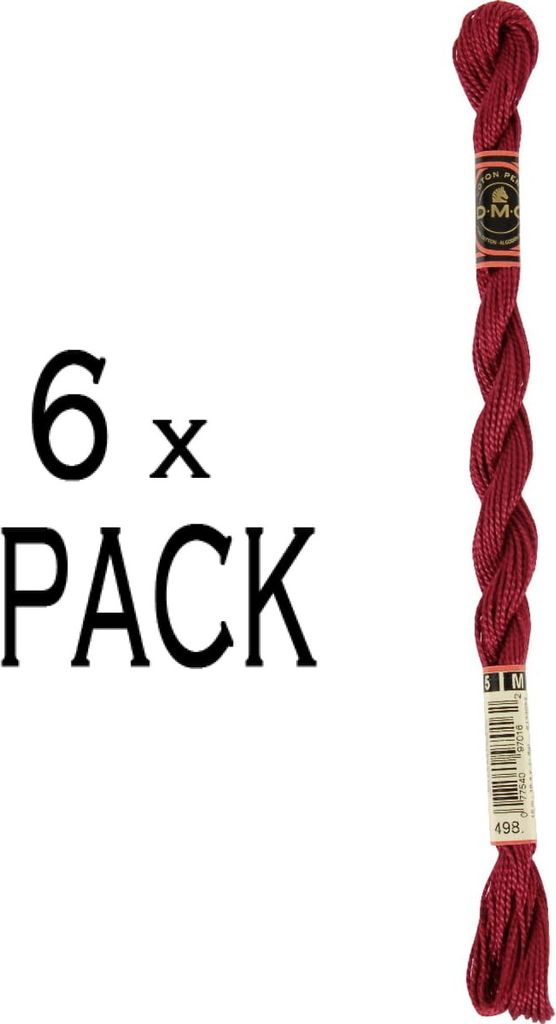 6x DMC Perlgarn Stärke 5, 15 m, 115AR/5-498, VPE