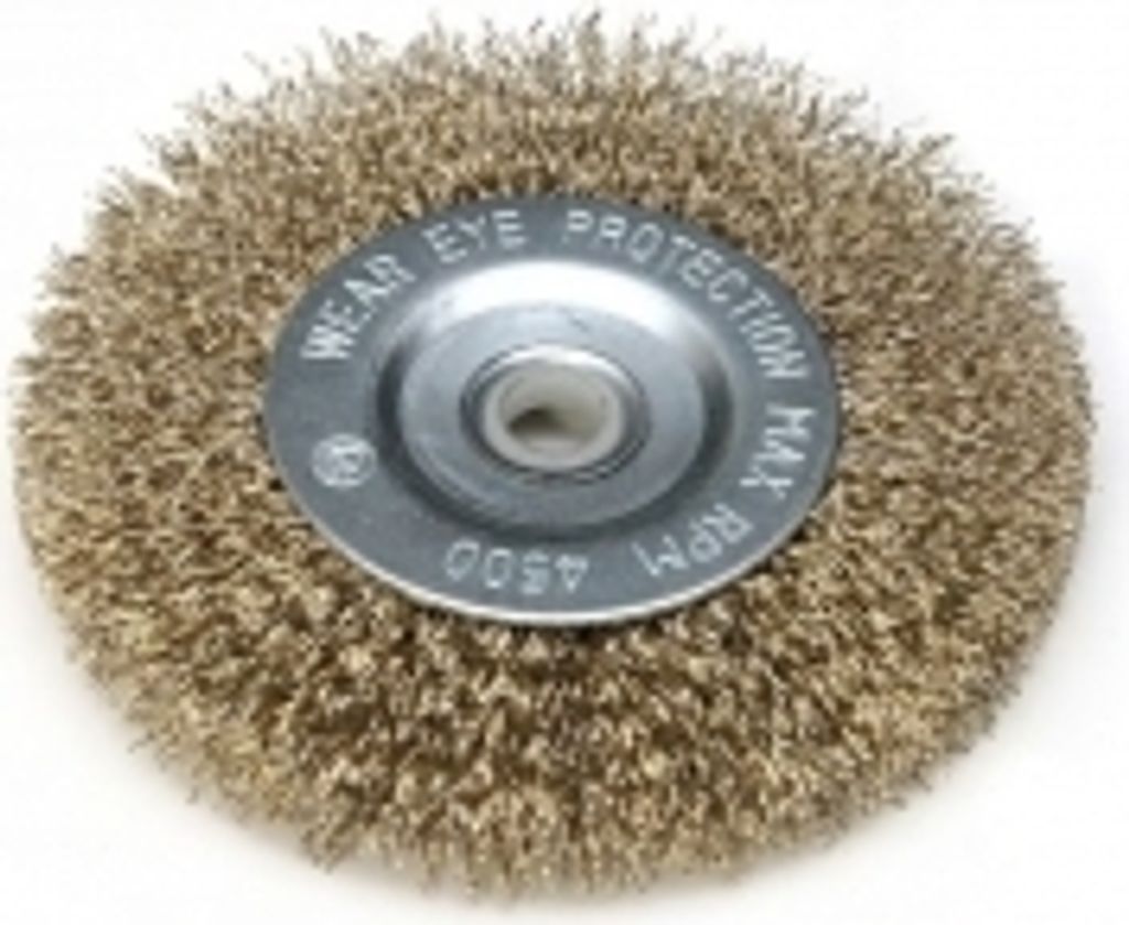 Drahtbürste, messingbeschichtet 100mm, Bohrung 12,7mm