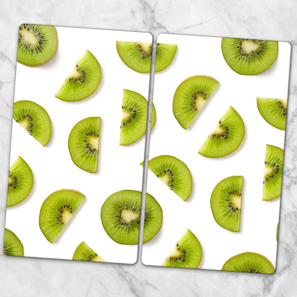 Glas-Herdabdeckplatten Glaskeramikkochfeld-Abdeckung Spritzschutz Glas 2x30x52 cm - Kiwi