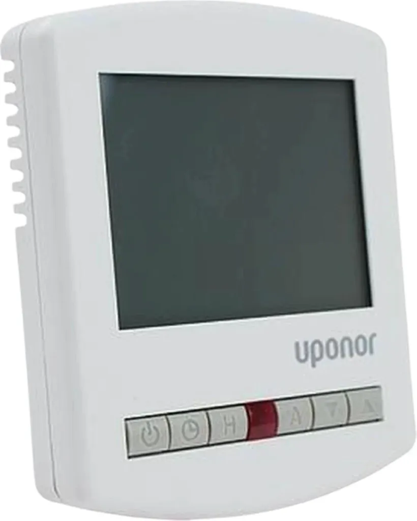 UPONOR Base Prog., sensore ambiente, T-26, programmatore digitale, 230 V, RAL9010, 1 pz.