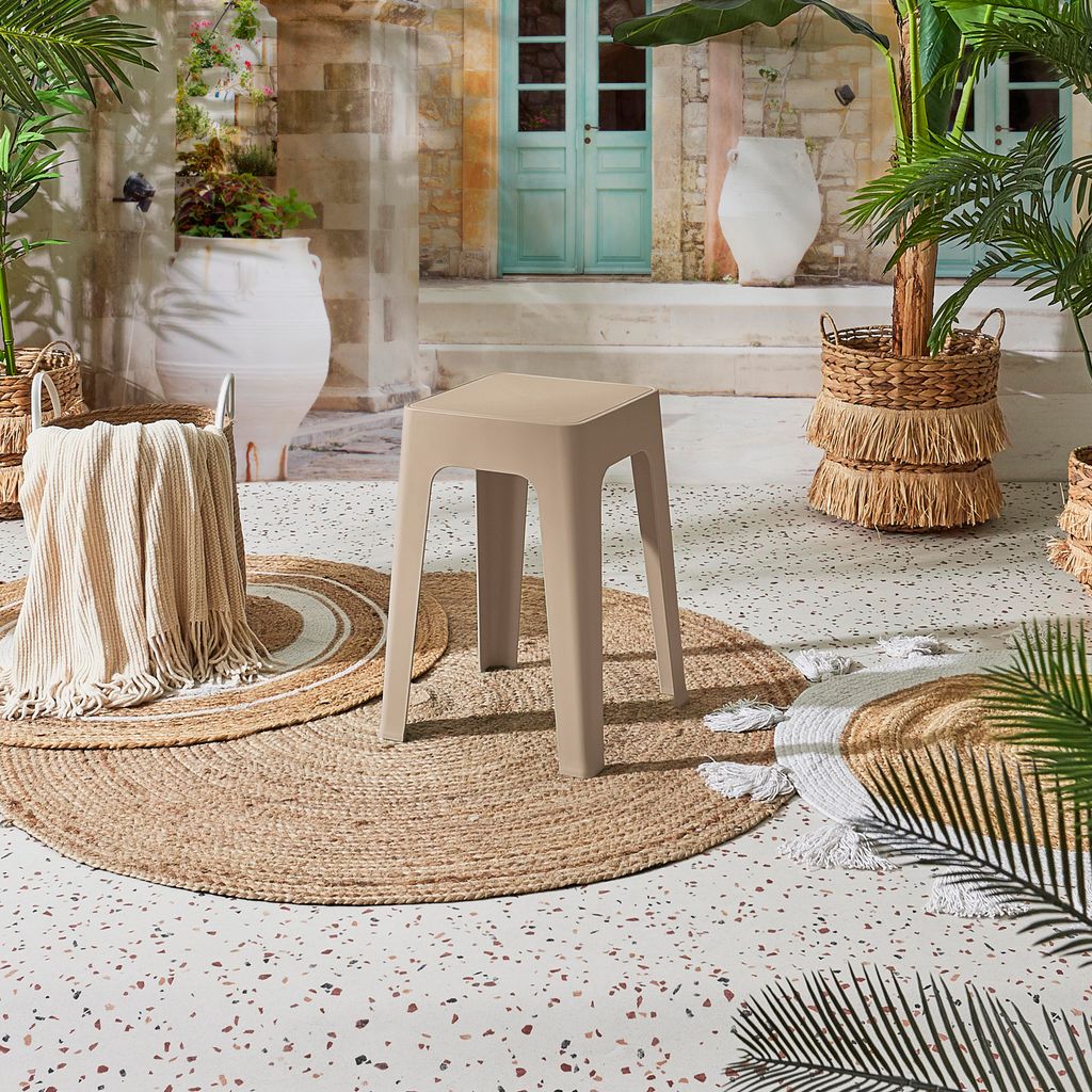 Stapelbarer Hocker Spectra Beige – 6er-Set