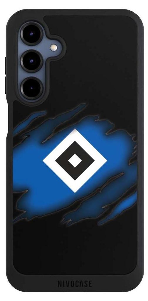 NIVOCASE Handyhülle für Samsung Galaxy A16 5G Hülle NIVOpure Case Schwarz HSV Hamburger SV Offizielles Lizenzprodukt