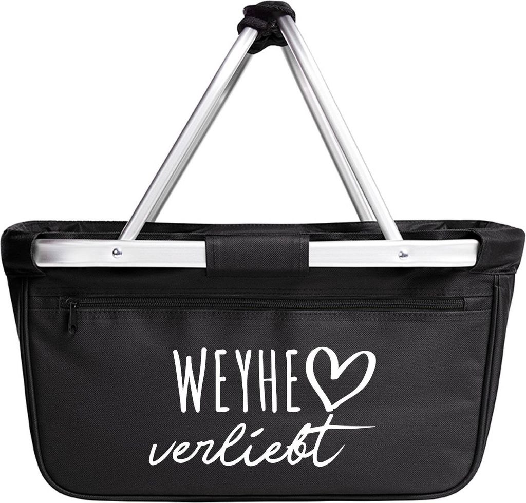 Huuraa Einkaufskorb Weyhe verliebt 20 Liter Black faltbarer Tragekorb Geschenkidee