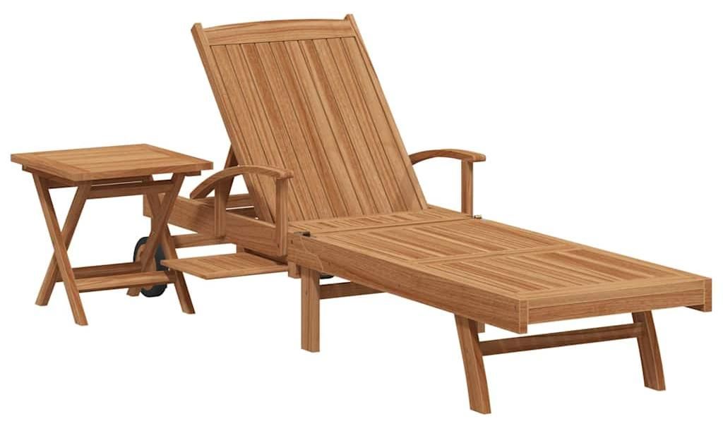 "SummerSchlussverkauf" Sonnenliege mit Kissen 1-Person 2 pcs moderner Stil - Relaxliege - Balkon Saunaliege - Braun Massivholz Teak - Gartenliegen ...