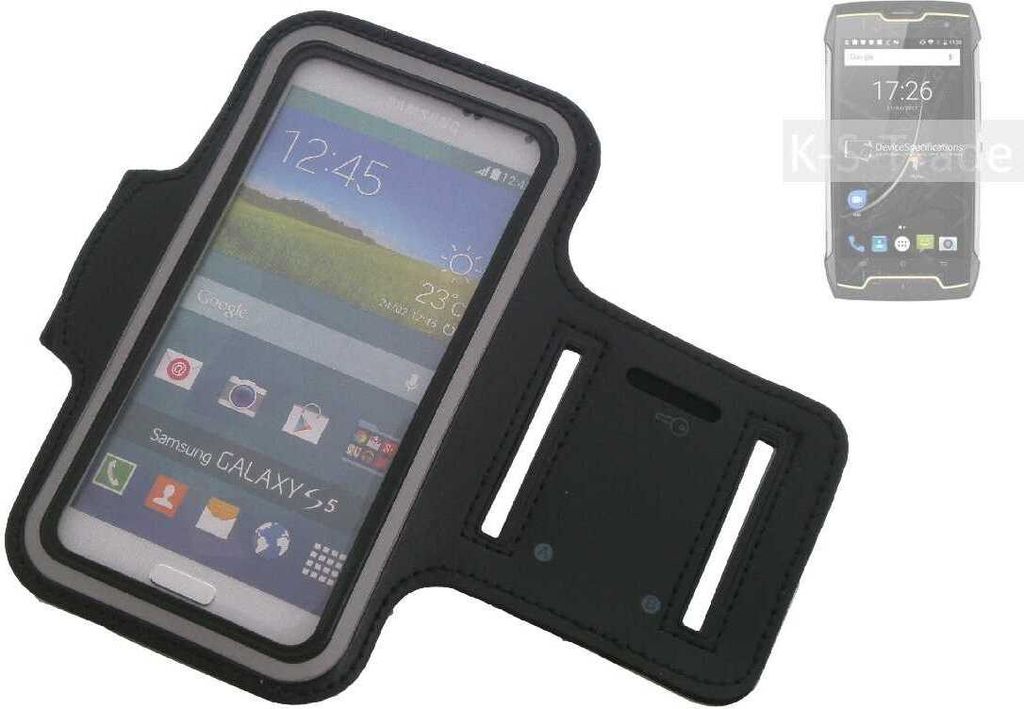 Kompatibel mit Cubot King Kong CS Neopren Jogging Armband Sportarmband Oberarmband schwarz kompatibel mit Cubot King Kong CS mit Reflektor Streifen.