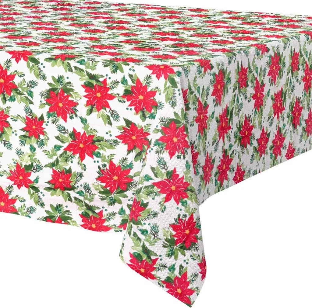 Tovaglia Natale Antimacchia 220x150 Rettangolare | Lavabile e No Stiro