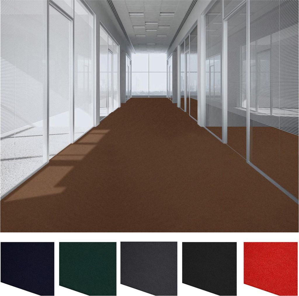 MDEKOR Nadelvlies Teppichboden, Braun, 2m breit, 200 x 200 cm, schwer entflammbar, zum Zuschneiden als Läufer oder Auslegware