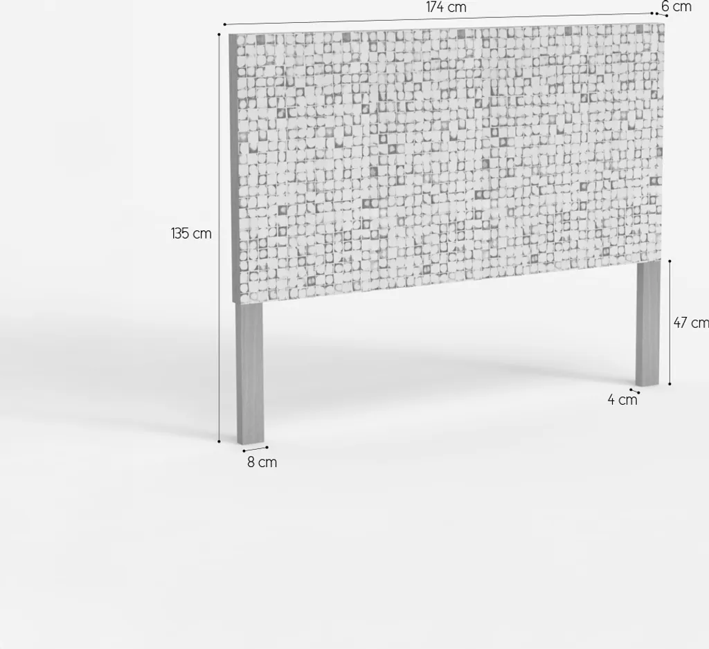 Tête de lit graphique Juno en bois mosaïque pour lit double