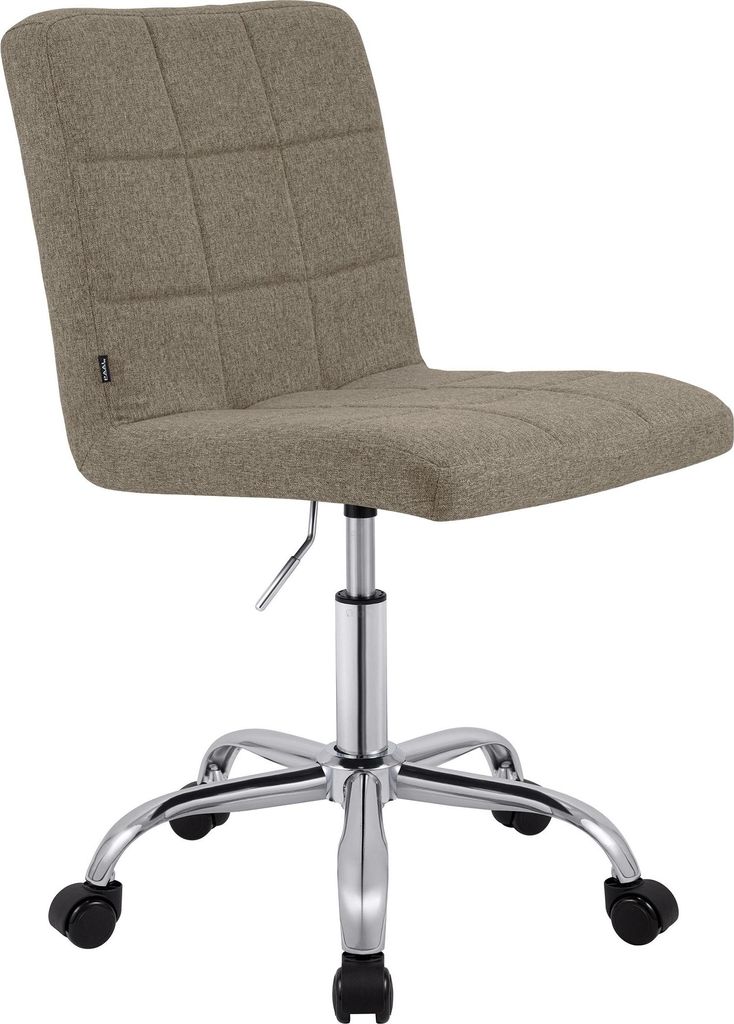 CLP Arbeitshocker Darfield höhenverstellbar und 360° drehbar bis 150 kg belastbar taupe Material Stoff