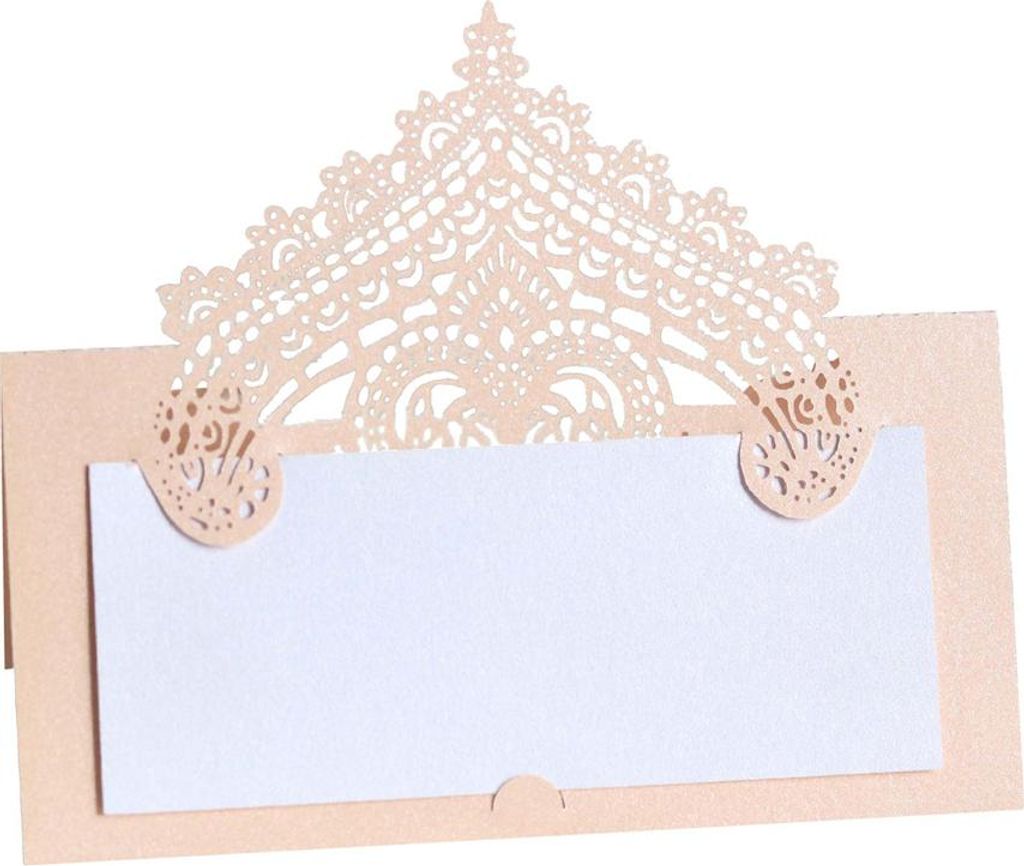50 Blätter 9cm Laser Cut Tischkarten Für Tischdekoration, Crown Cutout Namenskarten Für Strand Hochzeit Party Dusche
