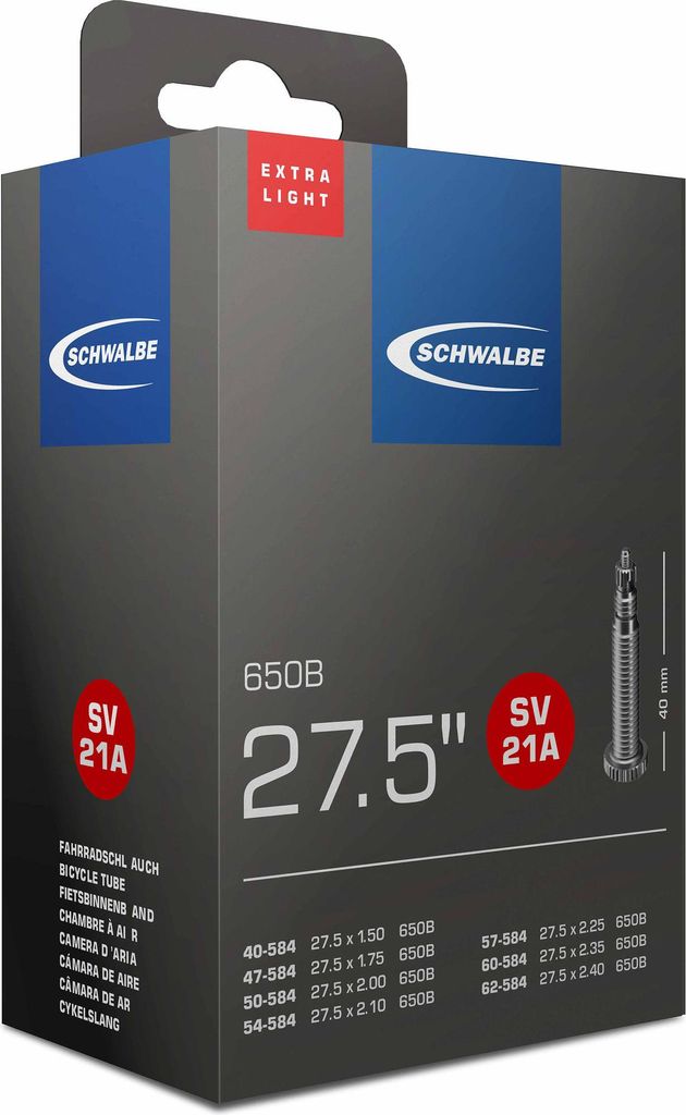Schwalbe 10400163 bicycle inner tube Presta valve 27.5" 40 Image du produit 