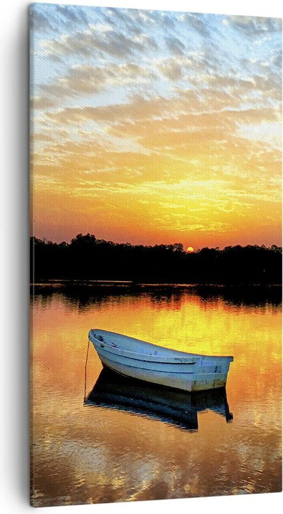 Bild auf Leinwand - Leinwandbild - Landschaft Sommer Meer - 45x80cm - Wand Bild - Wanddeko - Leinwanddruck - Bilder - Kunstdruck - Wanddekoration -...