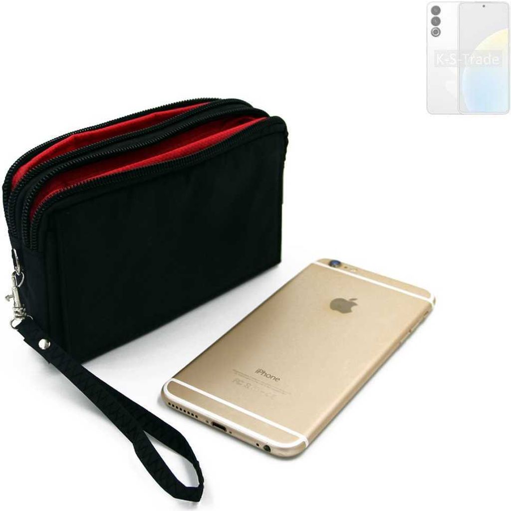 K-S-Trade Schutz Hülle Handy Hülle kompatibel mit Meizu 20 Classic Gürteltasche Travelbag Handytasche mit Zusatzfächern, schwarz