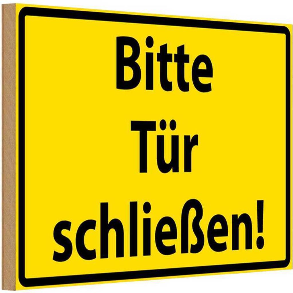 vianmo Holzschild 12x18 cm Bitte Tür schließen Warnschild Hinweisschild