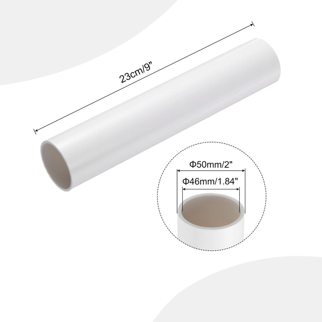 PVC Rohr, Durchmesser 46mm L?nge 0.23m Rund Kunststoffrohr fš¹r Garten, Aquarium, Wasserleitung, Kabelkanal, lš¹ftungsrohr (Wei?)