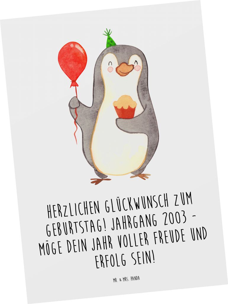 Mr. & Mrs. Panda Grußkarte 2003 Geburtstag - Weiß - Geschenk, neues Lebensjahr, Postkarte, Fotokarte, Ansichtskarte, Alter, Ansichtskarten, Gebur...