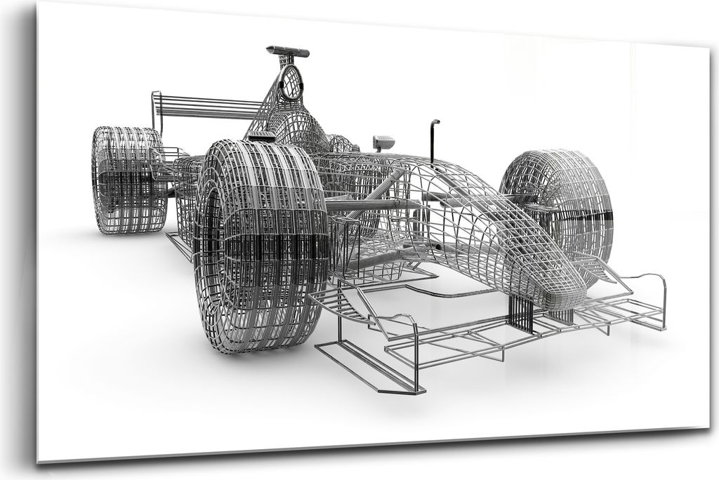 120x60 - Glasbilder - Bilder auf Wandbild - Foto auf Glas - Technisches Design des F1-Autos