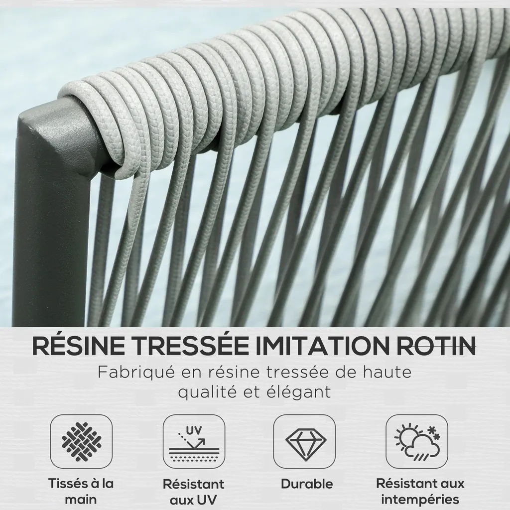 Aménagement terrasse avec salon d'angle de jardin et table basse grise - 3