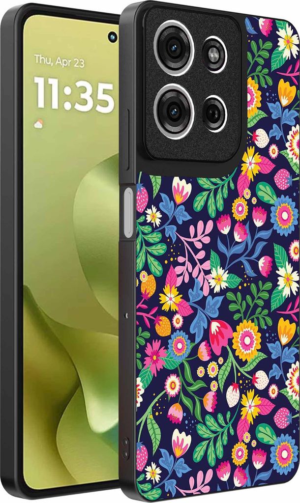 Geeignet für Motorola Moto G86 Telefon Fall mit Blumendruck - TPU zurück Abdeckung Fall Blumendesign - Smartphonica